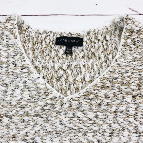 Lane Bryant White Gold Metallic Sweater - Picture 6 of 8